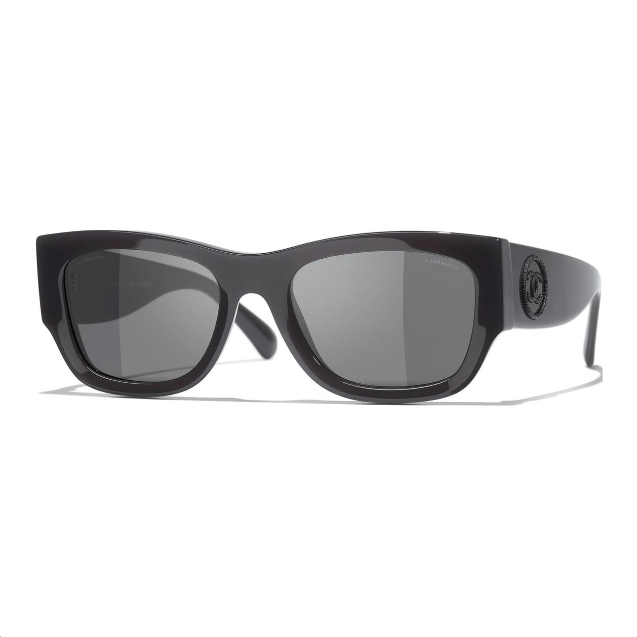 CHANEL Square Sunglasses Unisex Black