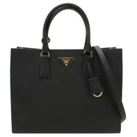 PRADA Calfskin Tote Bag, Shopping Bag, Shoulder Bag, Crossbody Bag, Handbag Medium Size Women's Black