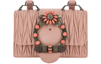 MIU MIU Sheepskin Shoulder Bag Crossbody Bag Women's Flesh Pink