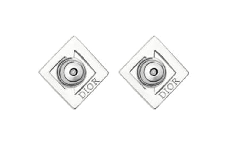 DIOR 925 Sterling Silver Earrings Unisex Silver