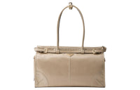 PRADA Soft Leather Shoulder Bag, Crossbody Bag, Handbag Large Size Women's Lime Gray