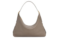 CELINE Romy Collection Calfskin One Shoulder Handbags Large Size Women's Smoke Gray Brown