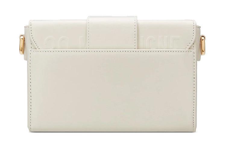 DIOR 30 Montaigne Cow Leather Box Bag, Crossbody Bag, Shoulder Bag Women's Milk White