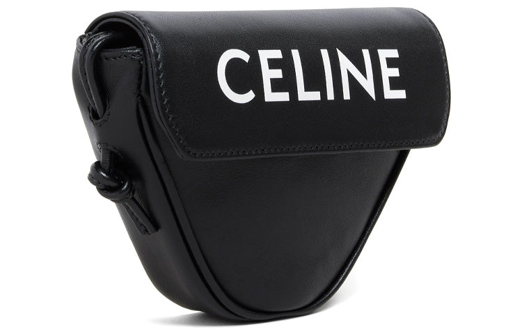 CELINE Smooth Cow Leather Shoulder Bag Crossbody Bag Mini Men's Black