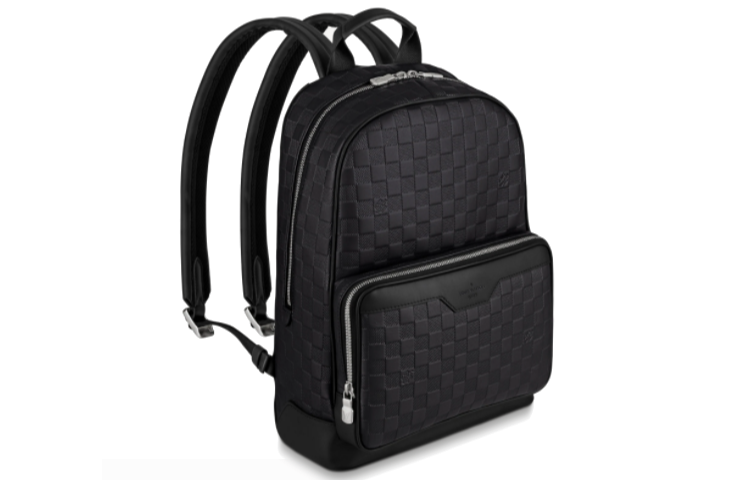 LOUIS VUITTON Cow Leather Backpack Men's Black