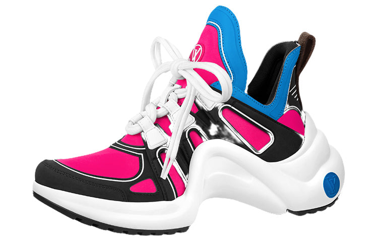 LOUIS VUITTON Archlight 1.0 Abrasion Resistant Low Top Casual Shoes Women's Pink Blue White