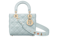 DIOR Lady DiorMy ABCDior Lambskin Lady Dior Bag, Shoulder Bag, Crossbody Bag, Handbag Small Size Women's Light Blue