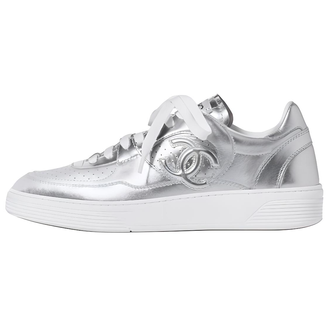 CHANEL Skateboard Shoes Women's Silver