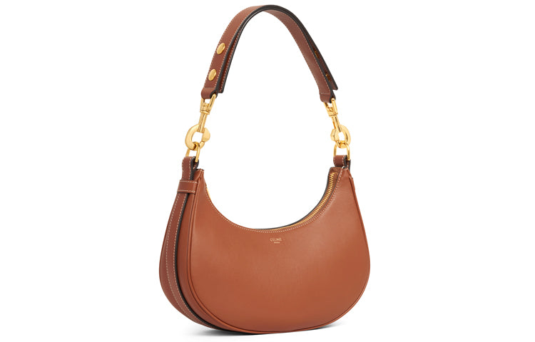 CELINE Smooth Cow Leather Handbag Shoulder Bag Crossbody Bag Handbag Medium Size Women's Tawny