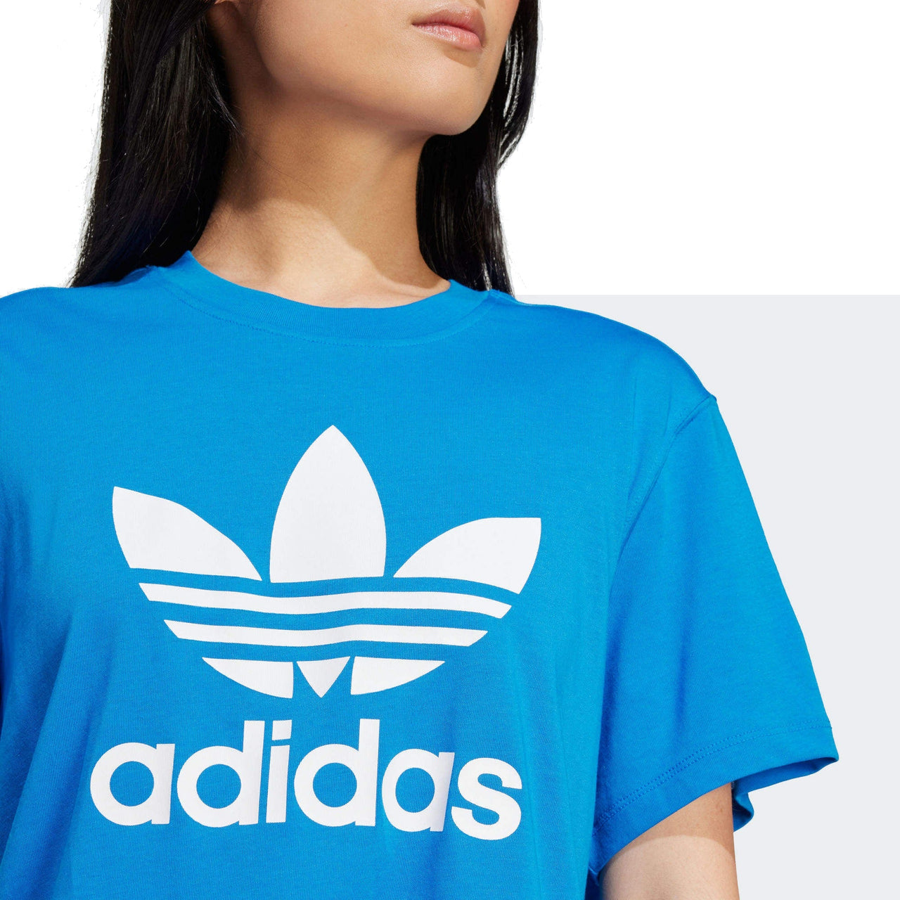 (WMNS) adidas Adicolor Trefoil Boxy T-Shirt 'Blue White' IN8435