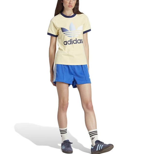 (WMNS) adidas Originals Gradient Trefoil Cali T-Shirt Asia Sizing 'Yellow Black' IR6036