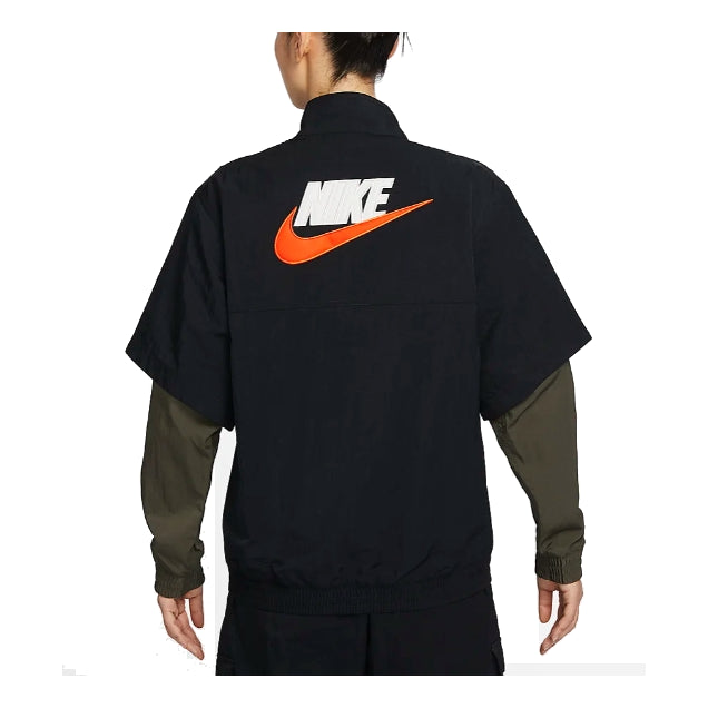 (WMNS) Nike Sportswear City Utility Oversize Jacket 'Black Orange' FB7249-010