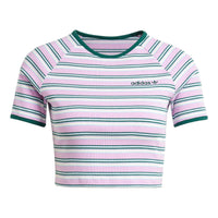 (WMNS) adidas '80s Rib Stripe Baby T-Shirt 'Pink White' JC6168