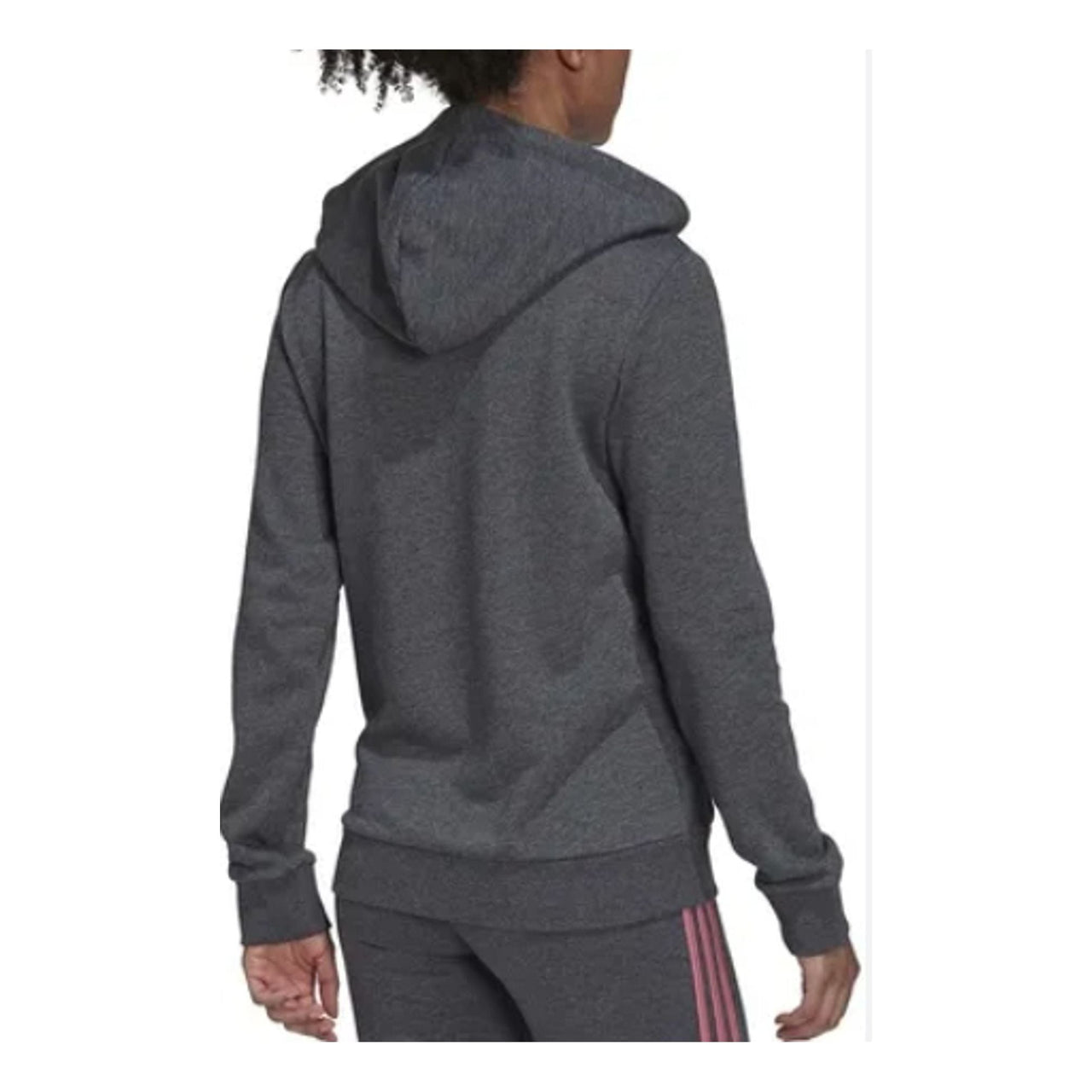 (WMNS) adidas Essentials Logo Full-Zip Hoodie 'Grey Pink' H07750
