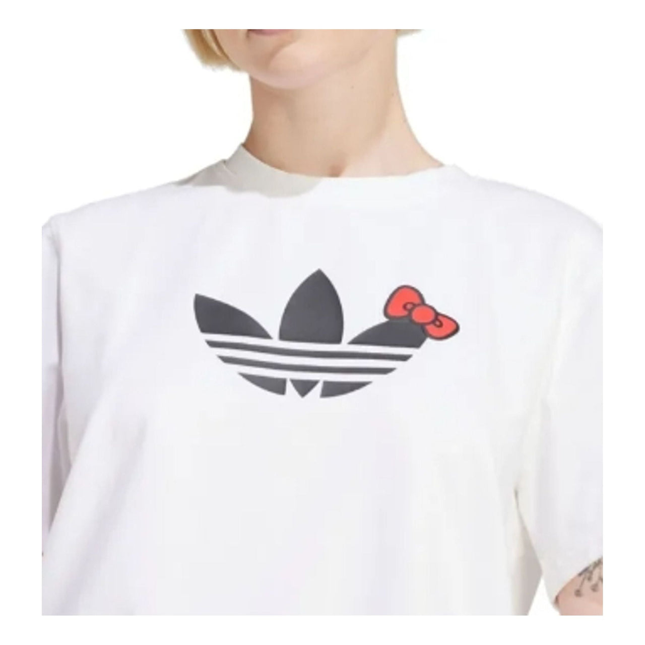 (WMNS) adidas x Hello Kitty Trefoil T-Shirt 'White Black' IX7880