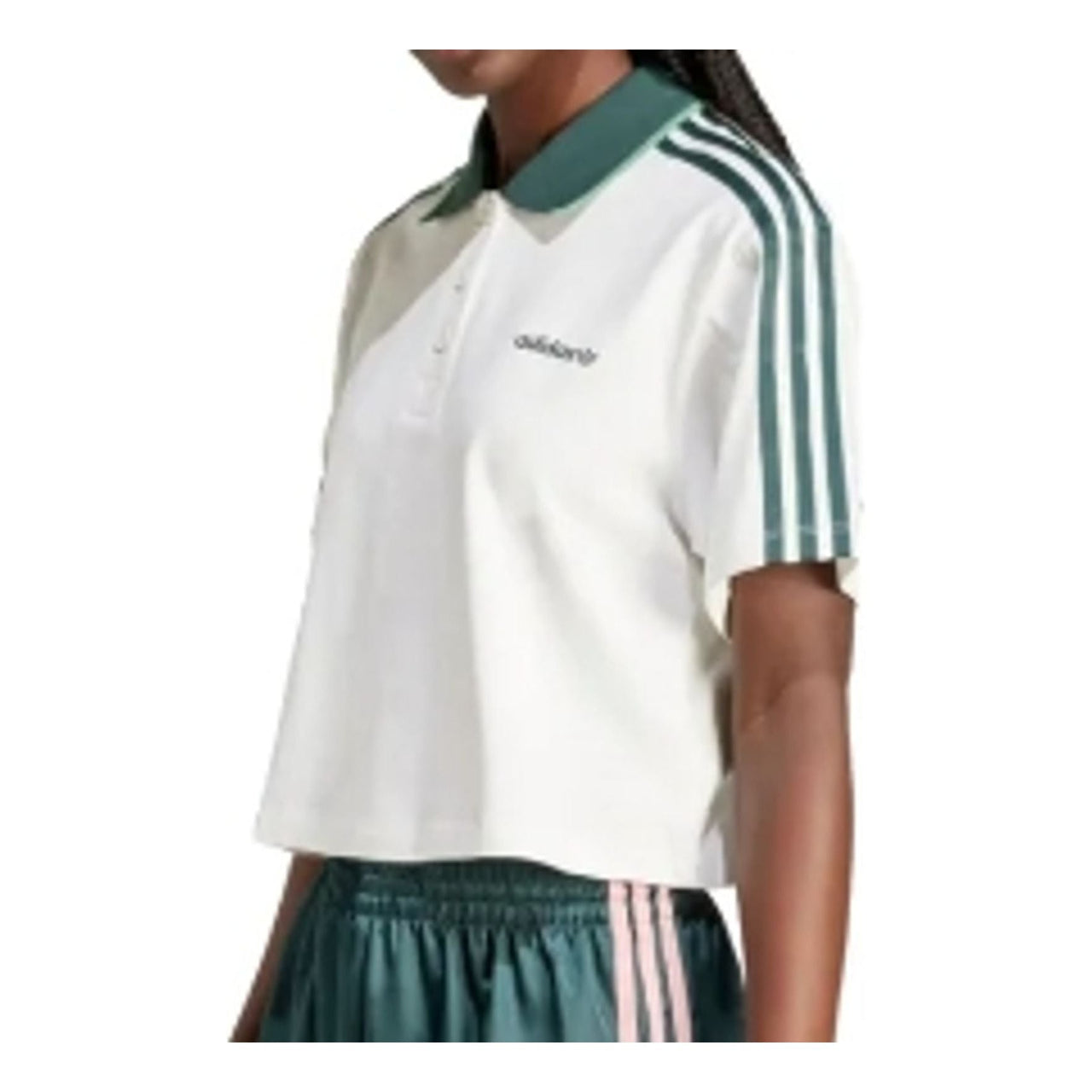 (WMNS) adidas Loose Crop Polo Shirt 'White' IX3555