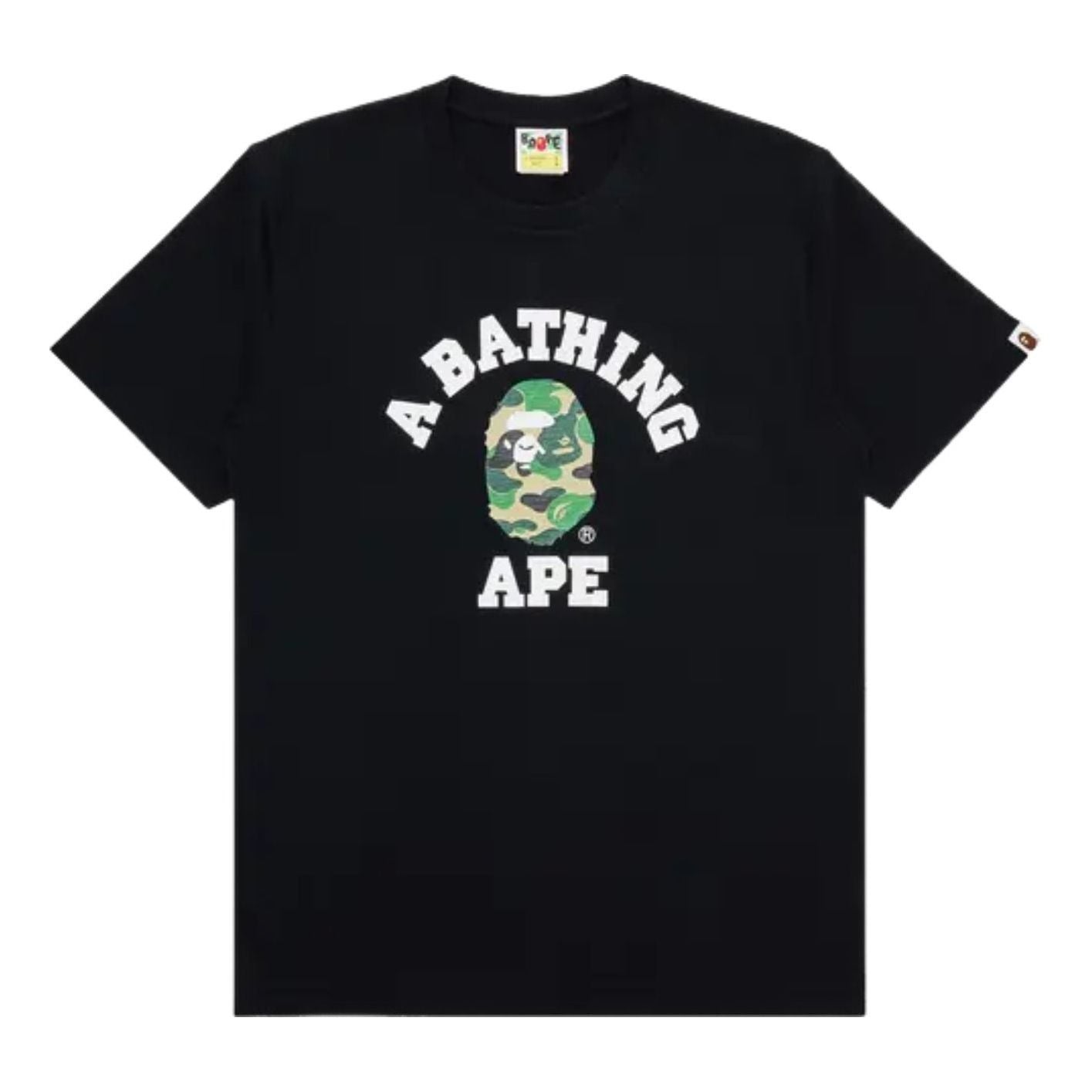 A Bathing Ape ABC Camo College T-Shirt 'Black Green' 1M30110004-BLACK-GREEN