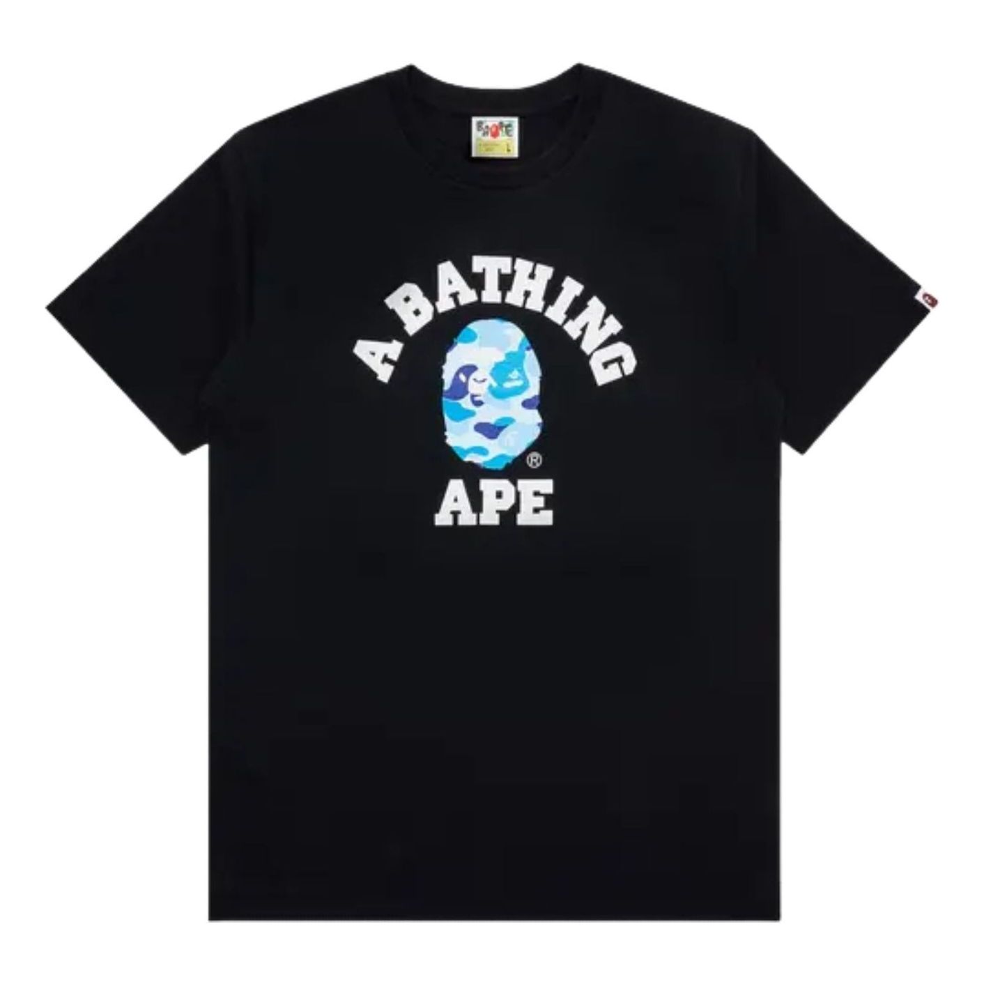 A Bathing Ape ABC Camo College T-Shirt 'Black Blue' 1M30110004-BLACK-BLUE