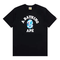 A Bathing Ape ABC Camo College T-Shirt 'Black Blue' 1M30110004-BLACK-BLUE