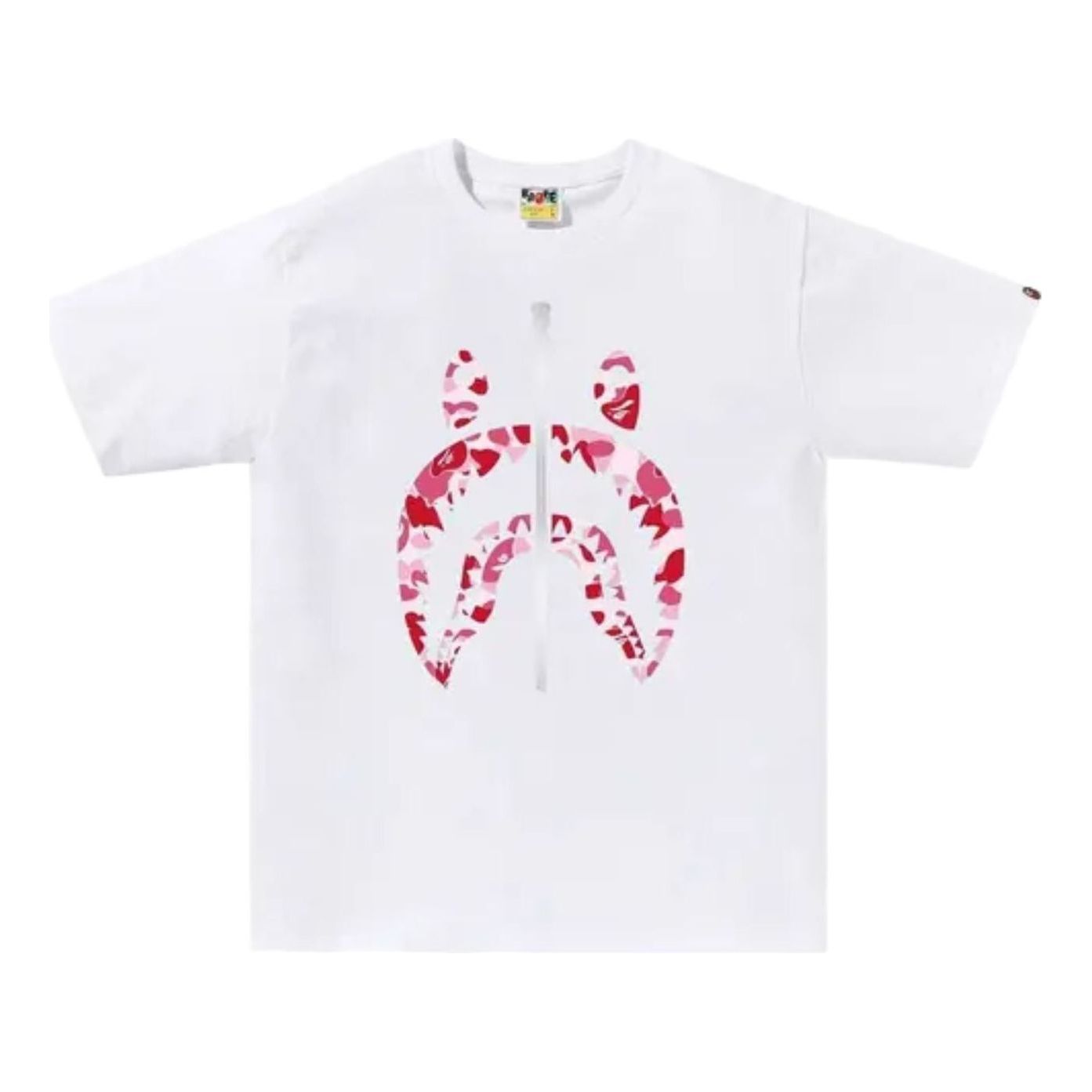 A Bathing Ape ABC Camo Shark T-Shirt 'White Pink' 1M30110007-BLACK-PINK