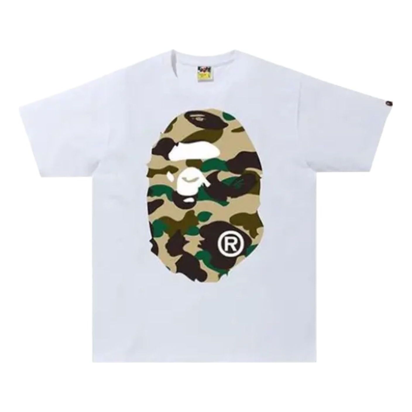 A Bathing Ape 1st Camo Big Ape Head T-Shirt 'White Yellow' 1M30110015-WHITE-YELLOW