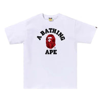 A Bathing Ape Color Camo College T-Shirt 'White Red' 1M30110019-WHITE-RED