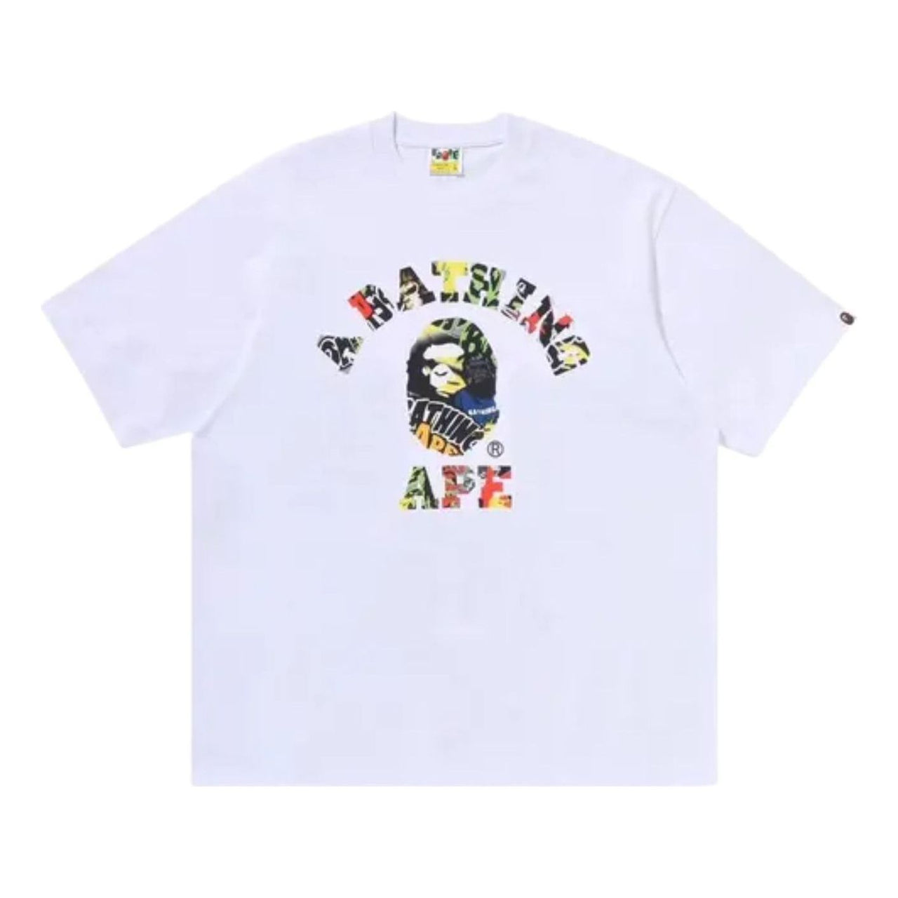 A Bathing Ape Multi Logo College Relaxed Fit T-Shirt 'White' 1M30110342-WHITE