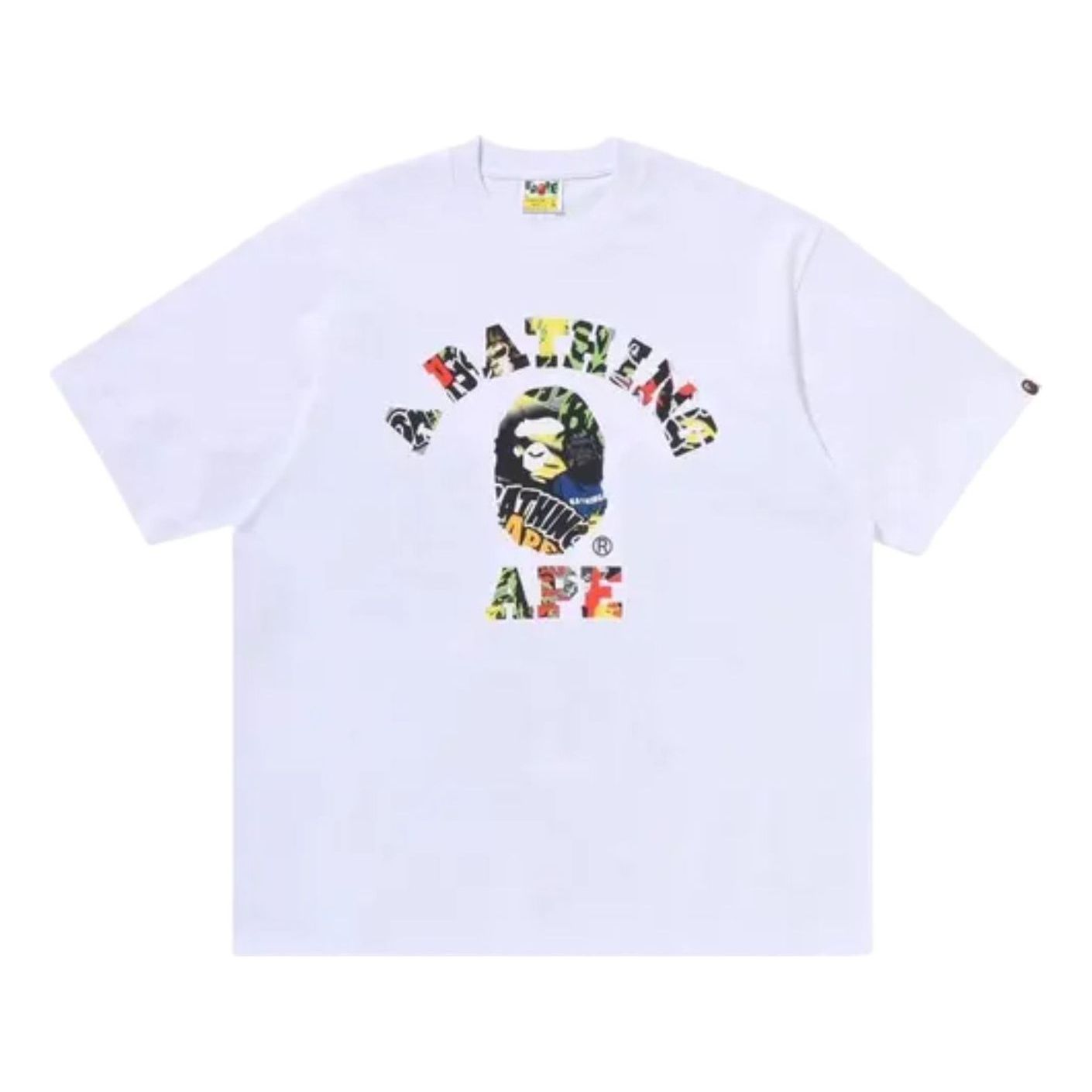 A Bathing Ape Multi Logo College Relaxed Fit T-Shirt 'White' 1M30110342-WHITE