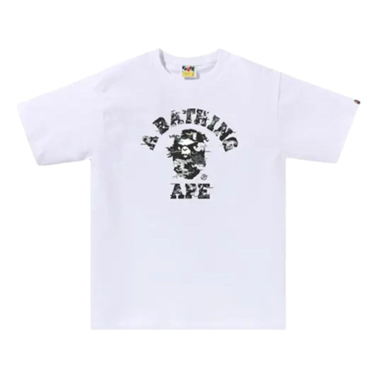 A Bathing Ape Multi Pixel Camo College T-Shirt 'White Black' 1M30110035-WHITE-BLACK
