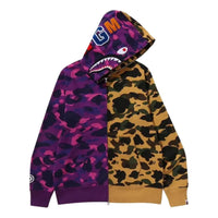 A Bathing Ape Split Camo Shark Full Zip Hoodie 'Purple' 1M30115005-PURPLE