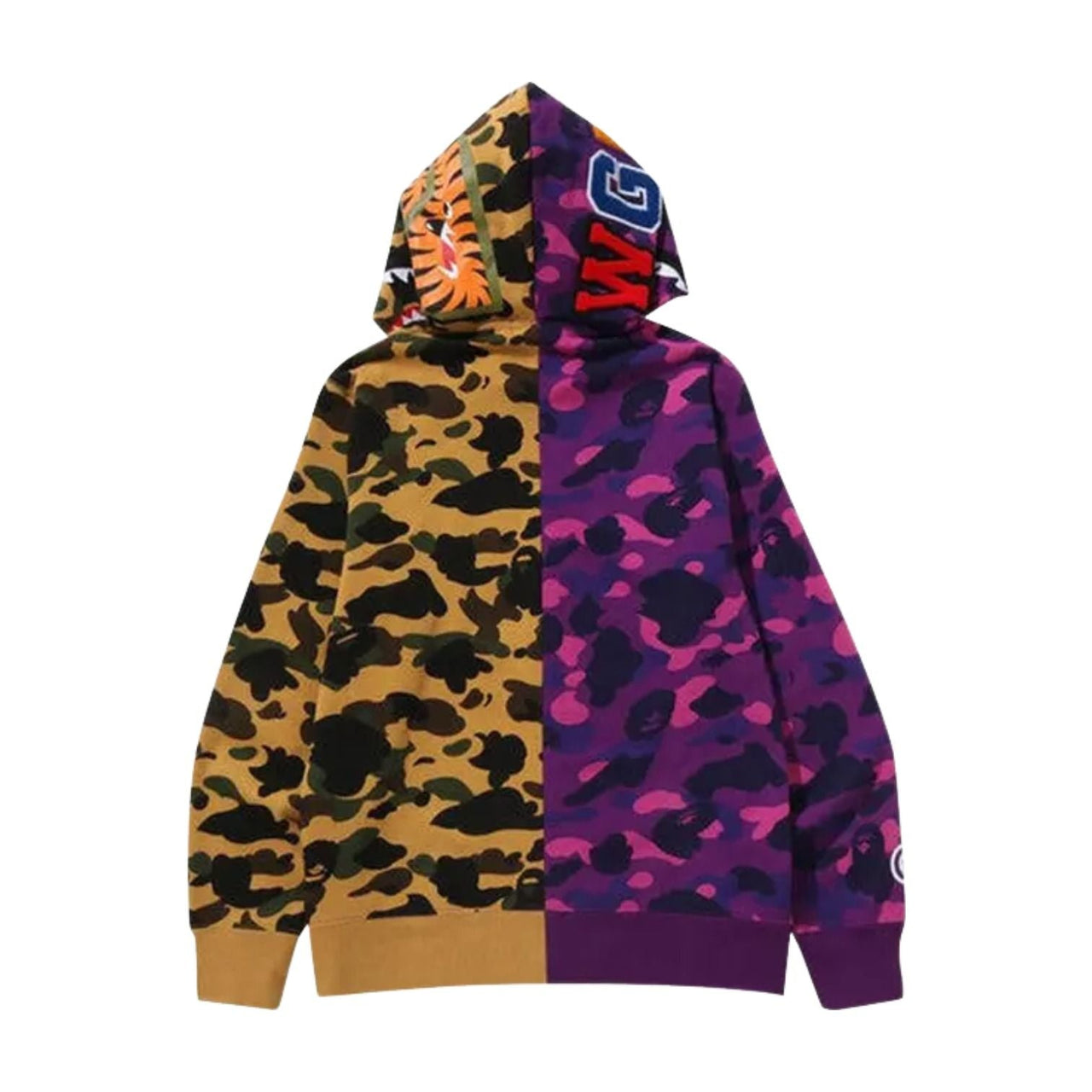 A Bathing Ape Split Camo Shark Full Zip Hoodie 'Purple' 1M30115005-PURPLE
