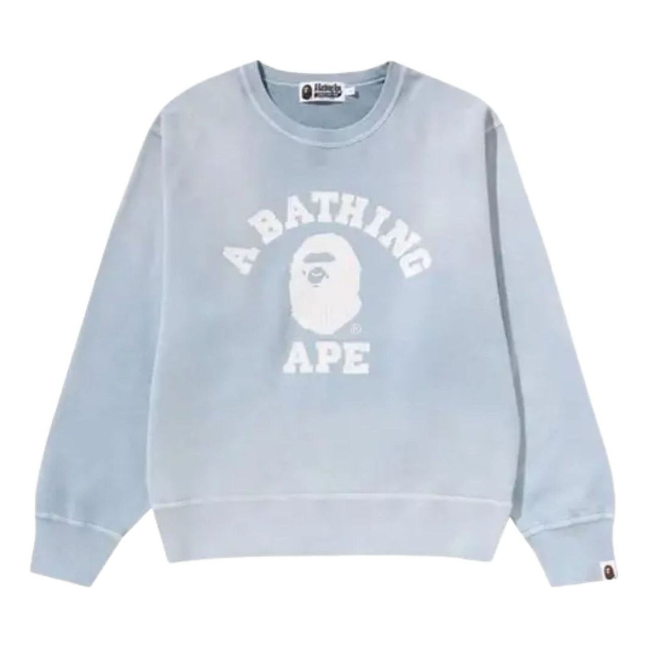 A Bathing Ape Vintage Washed College Crewneck Sweatshirt 'Grey' 1M30213301-CHARCOAL