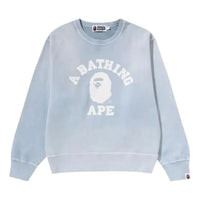 A Bathing Ape Vintage Washed College Crewneck Sweatshirt 'Grey' 1M30213301-CHARCOAL