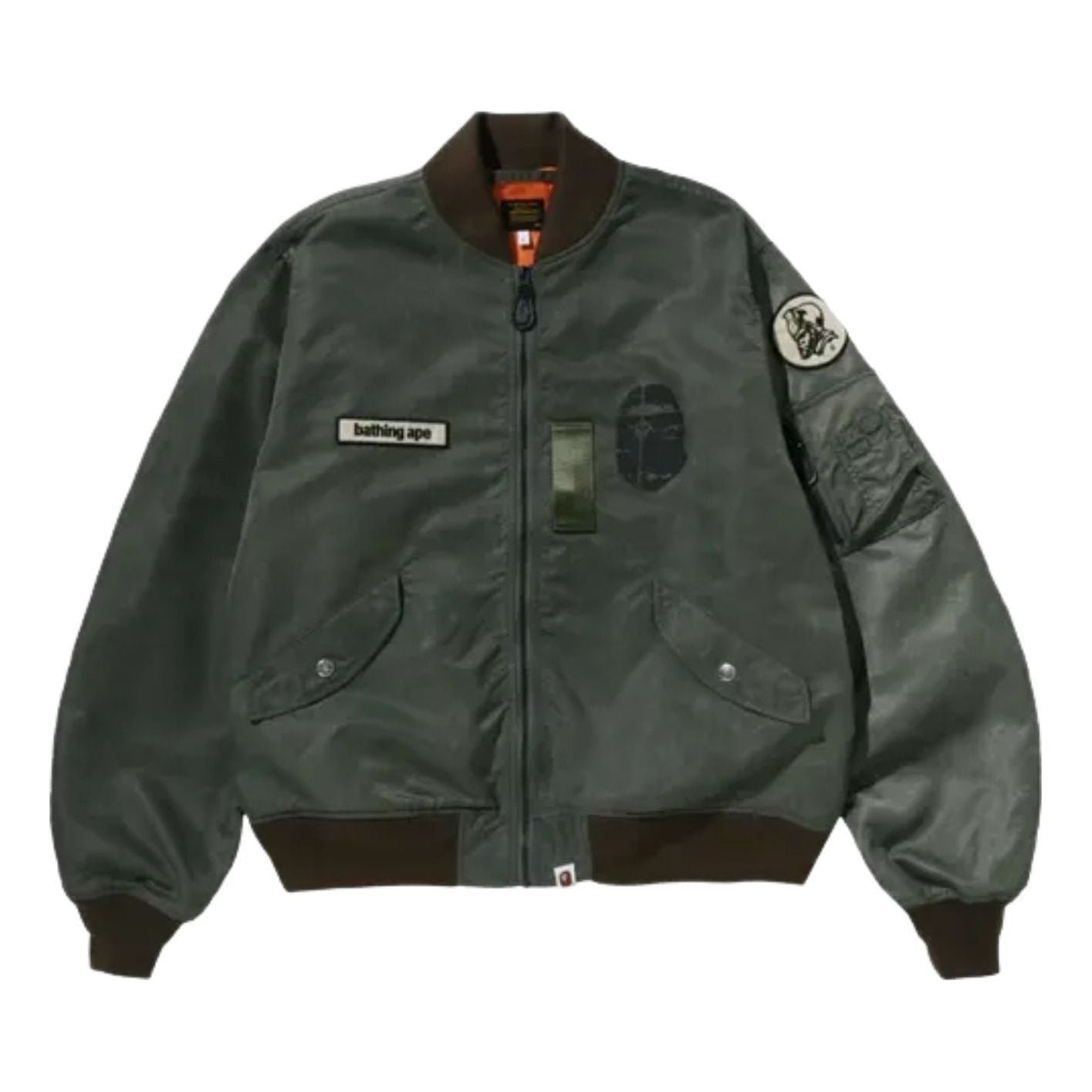 A Bathing Ape Multi Patch Bomber Jacket 'Olive Drab' 1M30140015-OLIVE-DRAB