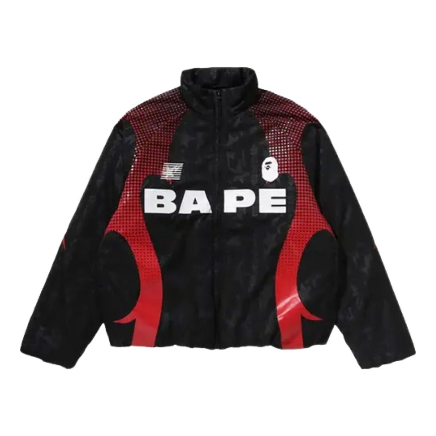 A Bathing Ape Aba Frame Monogram Jacquard Multi Logo Padded Jacket 'Black' 1M30141303-BLACK