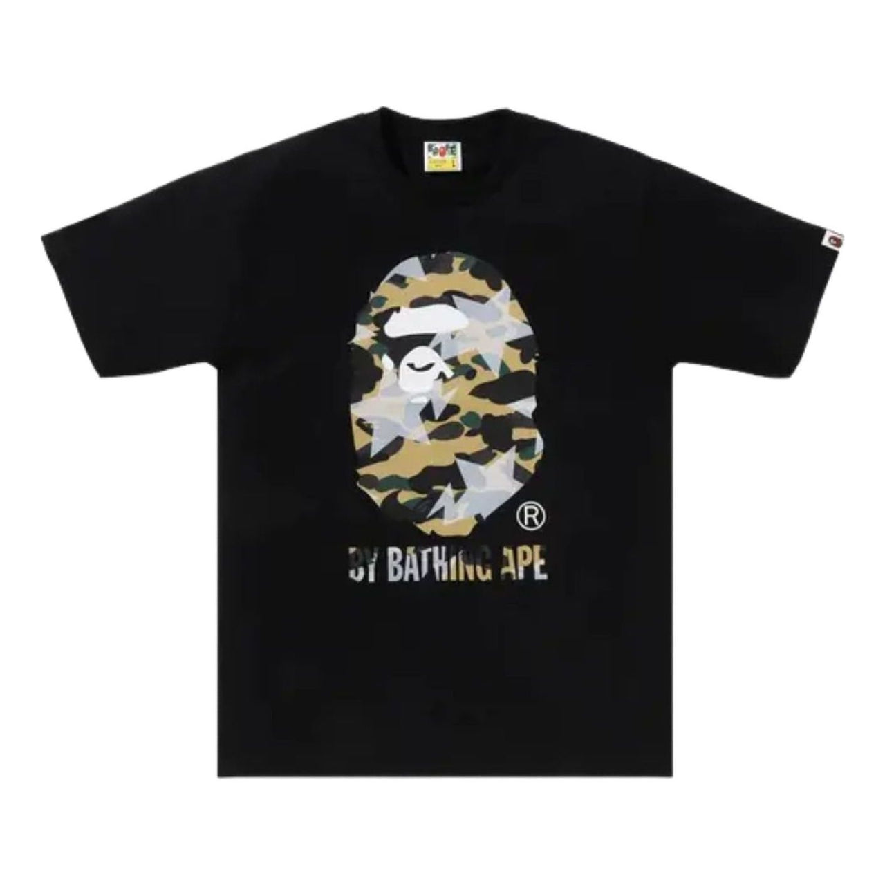 A Bathing Ape Over Print 1st Camo T-Shirt 'Black Yellow' 1M30110023-BLACK-YELLOW