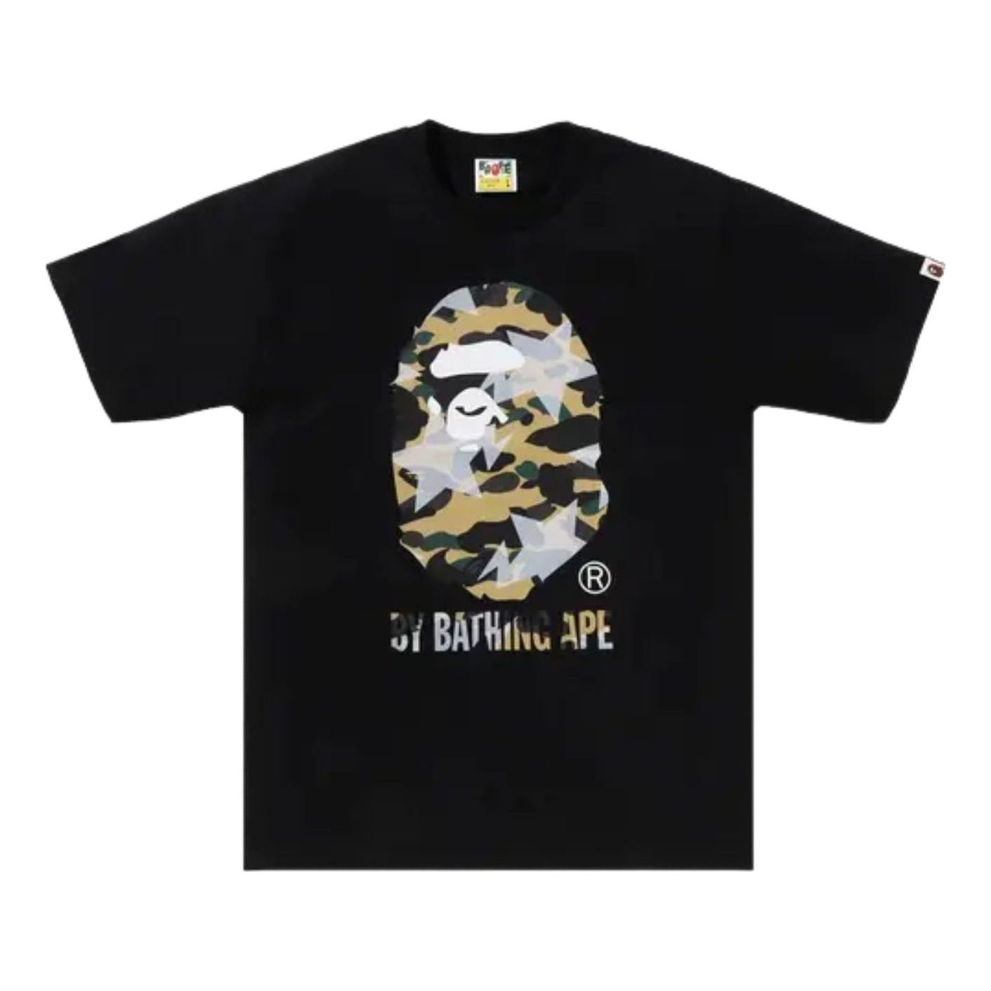 A Bathing Ape Over Print 1st Camo T-Shirt 'Black Yellow' 1M30110023-BLACK-YELLOW