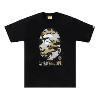 A Bathing Ape Over Print 1st Camo T-Shirt 'Black Yellow' 1M30110023-BLACK-YELLOW