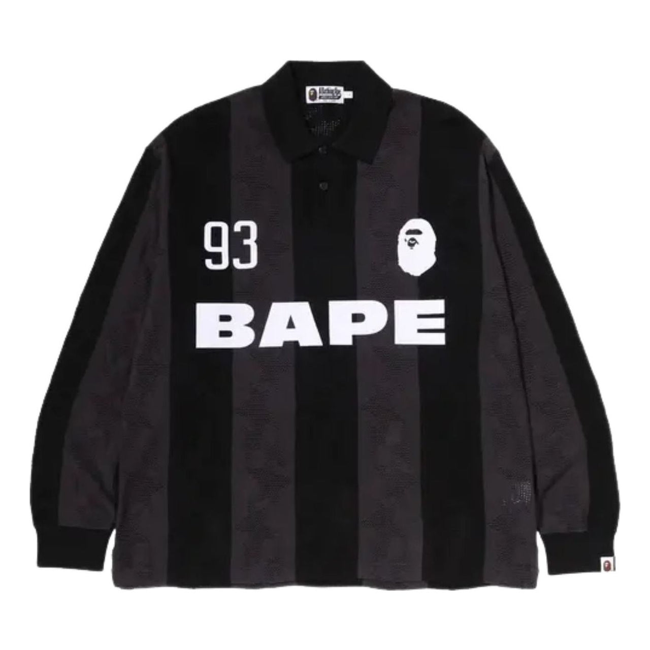 A Bathing Ape Stripe Pattern Jacquard Multi Logo T-Shirt 'Black' 1M30111311-BLACK