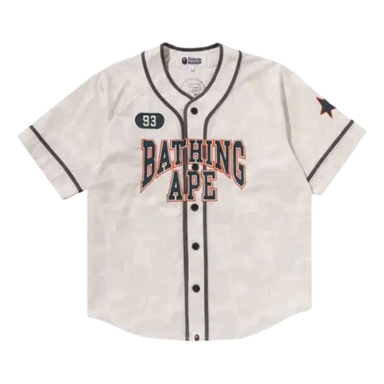A Bathing Ape Camo Multi Logo Baseball Shirt 'White' 1M30132310-IVORY