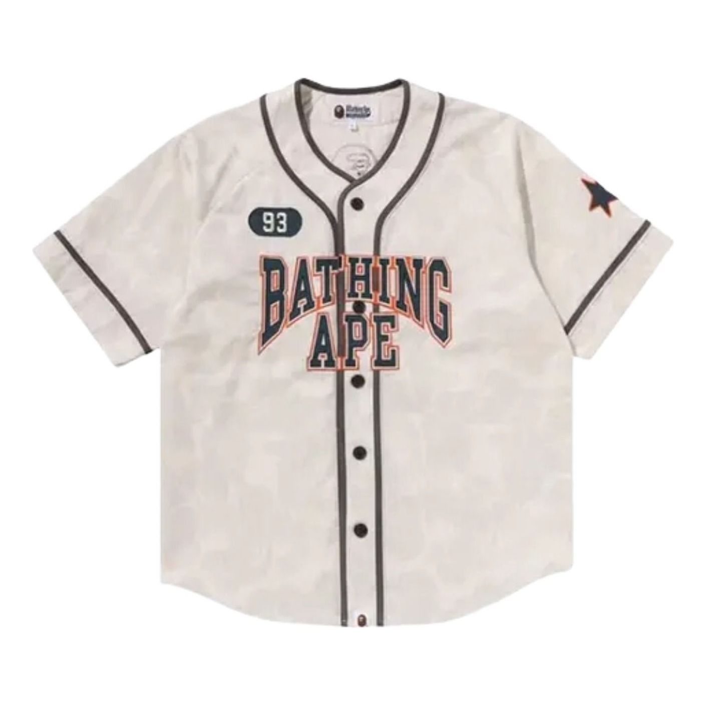 A Bathing Ape Camo Multi Logo Baseball Shirt 'White' 1M30132310-IVORY