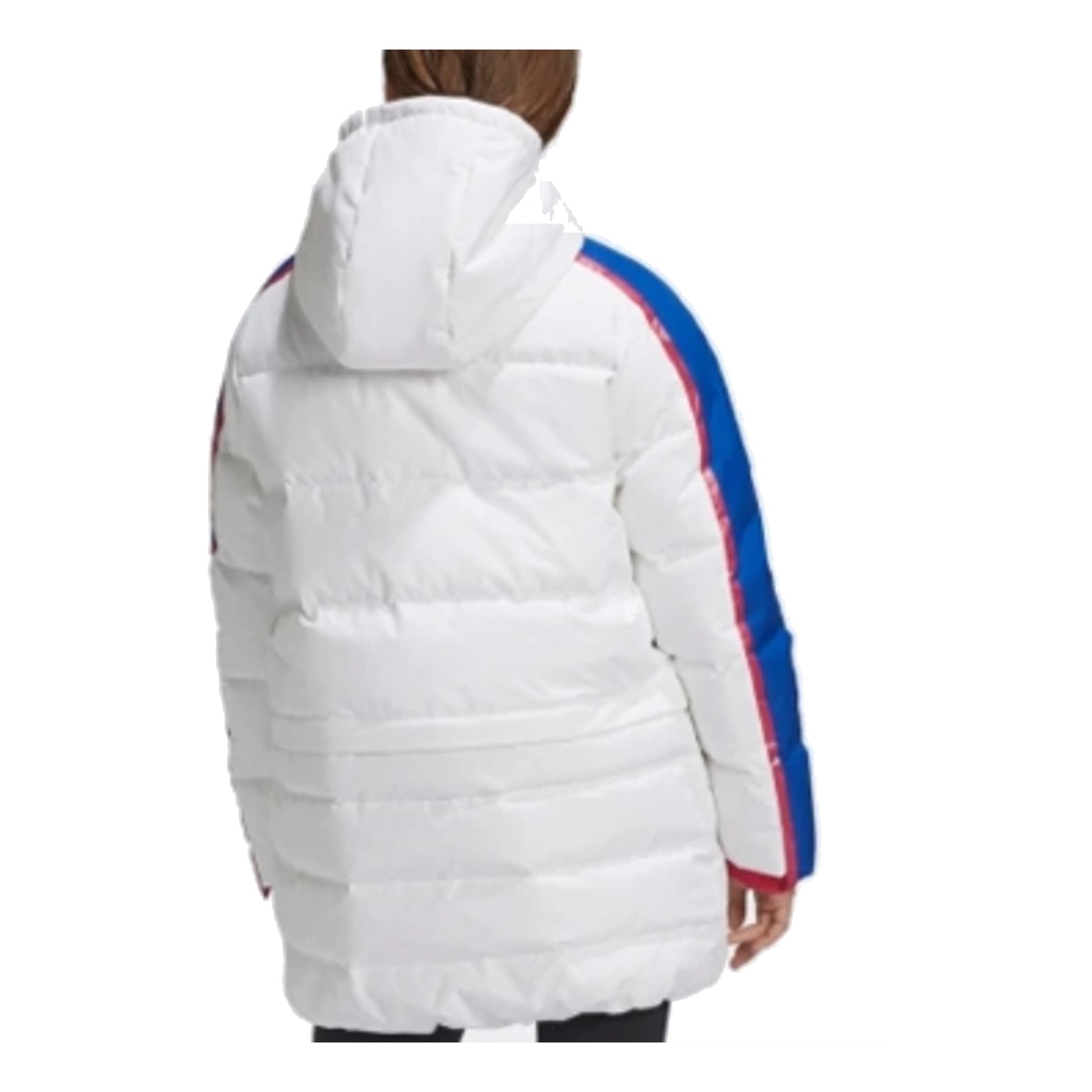 (GS) adidas Sportswear Fit Outdoor Hooded Puffer Jacket Asia Sizing 'White Blue' GG3702