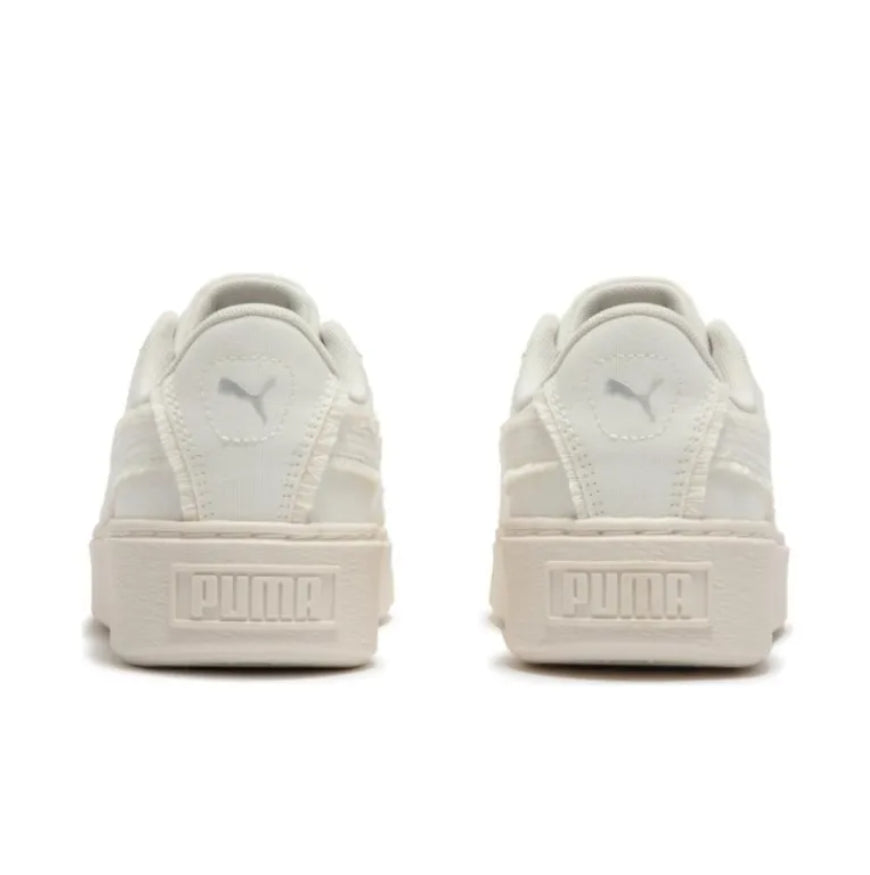 (WMNS) PUMA Basket Platform Fringe 'White' 399252-02