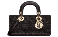 DIOR Lady D JOY Cotton Beaded Embroidery Lady Dior Bag, Shoulder Bag, Crossbody Bag, Handbag Small Size Women's Black