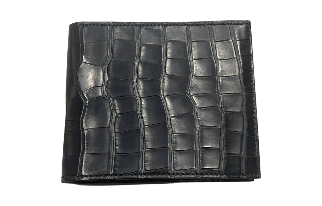 HERMES MC² COPERNIC Matte Crocodile Leather Wallet Men's 89 Noir Black