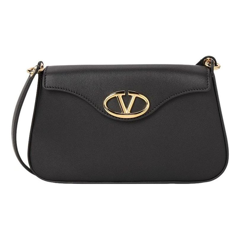 (WMNS) Valentino FW24 V Logo Signature Leather Shoulder Bag 'Black' P0AD4MIM0NO
