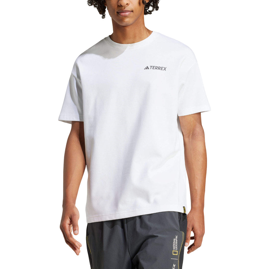 adidas x National Geographic Aeroready Graphic T-Shirt Asia Sizing 'White' JD5956