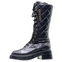 CHANEL Knee-high Boots Women's Black