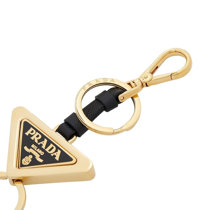 PRADA FW24 Key Ring 'Black Gold' 1PS059-66A-F019F