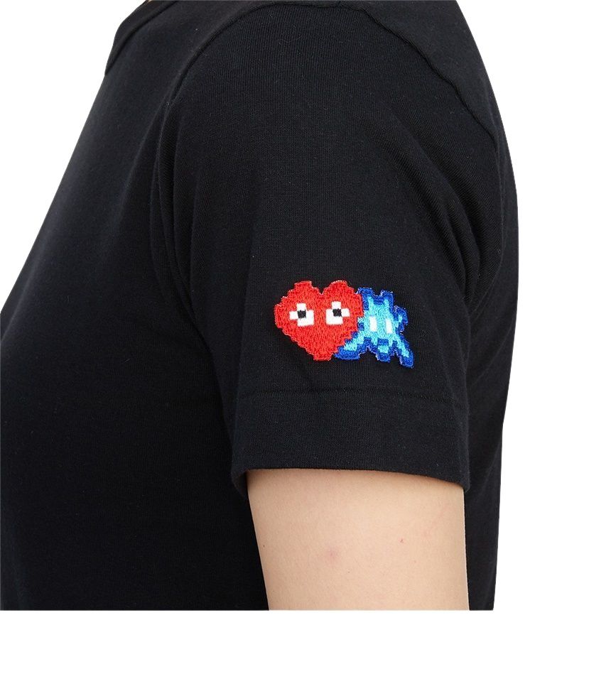 (WMNS) COMME des GARCONS PLAY FW25 Double Heart T-Shirt 'Black' AZ-T327-051-1